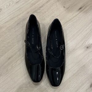 Kelly & Katie Glossy Black Flats